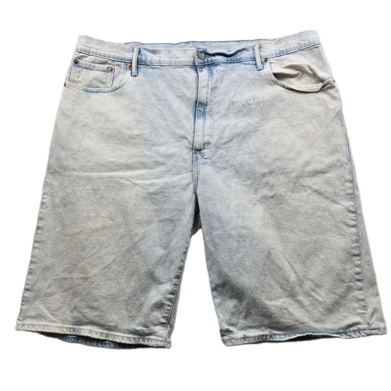 Levi's Denim Shorts Mens 44 Light Wash Blue Jean Cotton 569 Loose Straight